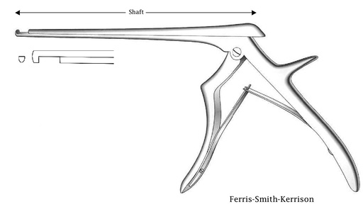 [IU-03514P] Pinza para disco intervertebral Ferris-Smith-Kerrison premium, corte hacia abajo, ancho de punta = 2 mm - longitud del eje = 20 cm