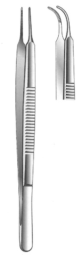 [IU-06389P] Pinza para iris de Stevens premium, curva fuerte - longitud = 10.5 cm / 4-1/4"