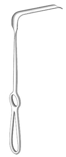 [IU-05399P] Separador de tejidos blandos Obwegeser premium, doblado hacia abajo, hoja = 10 x 42 mm