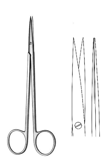 [IU-02520P] Tijera para disección Metzenbaum-Nelson premium, afilada, recta - longitud = 18 cm / 7"