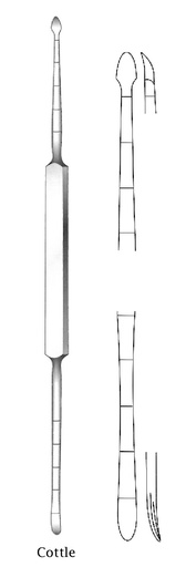 [IU-04943P] Elevador para periostio Cottle premium, punta = 4.5 / 4.5 mm - longitud = 22 cm / 8-3/4"
