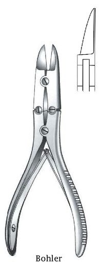 [IU-08145P] Pinza cortante para huesos Bohler premium - longitud = 14.5 cm / 5-3/4"