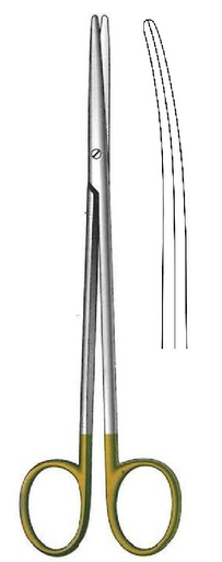 [IU-08383P] Tijera para disección Metzenbaum-Fine premium, delicada, desafilada, curva, TC Gold - longitud = 18 cm / 7"