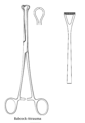 [IU-05611P] Pinza de tejido Babcock-Atrauma premium - longitud = 20 cm / 8"