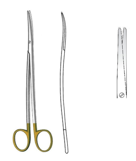 [IU-08425P] Metzenbaum-Fine premium scissors, blunt, S-shaped, curved, TC Gold - length = 23 cm / 9"