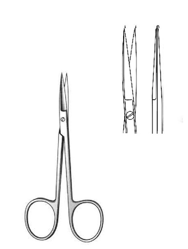 [IU-02542P] Fine surgical scissors Iris Premium, straight, round - length = 10.5 cm / 4-1 / 4 "