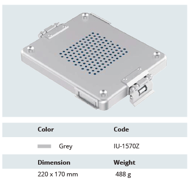 [IU-1570Z] Tapa Perforada de Modelo Plasma para Dental 1/2 para Contenedor de Esterilización - 220 x 170 mm