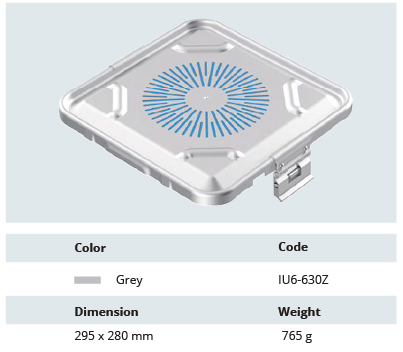 [IU6-630Z] Tapa Perforada de Modelo Plasma de Tamaño Medio 1/2 para Contenedor de Esterilización - 295 x 280 mm