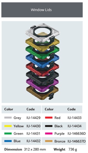 Tapa Perforada de Modelo Ventana de Tamaño Medio 1/2 para Contenedor de Esterilización - 312 x 280 mm 