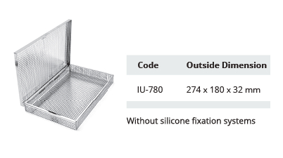 Dental sterilization basket with lid without silicone fixing systems