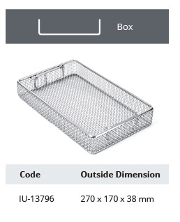 Wire mesh basket without lid, wire diameter 0.9 mm and mesh 3.3 x 3.3 mm