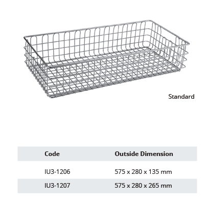 Standard Ste basket - 575 x 280 x h mm
