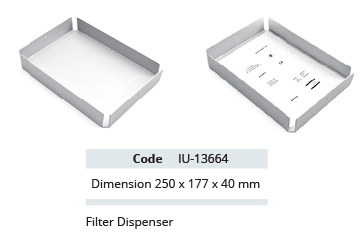 Dispensador de filtres per a diferents models de contenidors d’esterilització