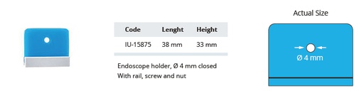 Silicone endoscope instruments with rail, screw and nut - 38 x 33 mm