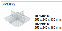 Separador en Cuatro Partes para Contenedores y Cestas de Esterilización - 255 x 245 x H mm
