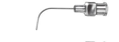 [IU-BH357-3] Cánula de Inyección de Aire de Frankfurt, Punta Curvada - Diámetro de 0,4 mm