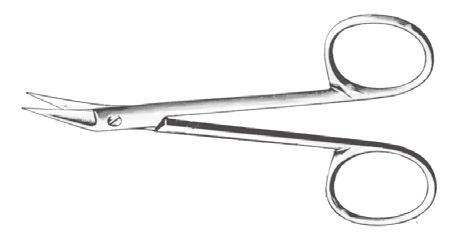 [IU-BH6556] Tijera de Sutura de O'Brien, Puntiagudas, Curva - Longitud de 9 cm