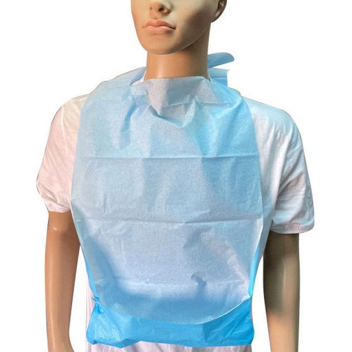 [IU-S16870] Baberos Desechables para Adultos con Bolsillo, 35 x 65 cm + 10 cm - Bolsa de 125 Unidades